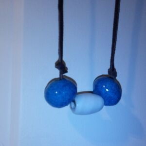 Handmade Glass Beads On Leather